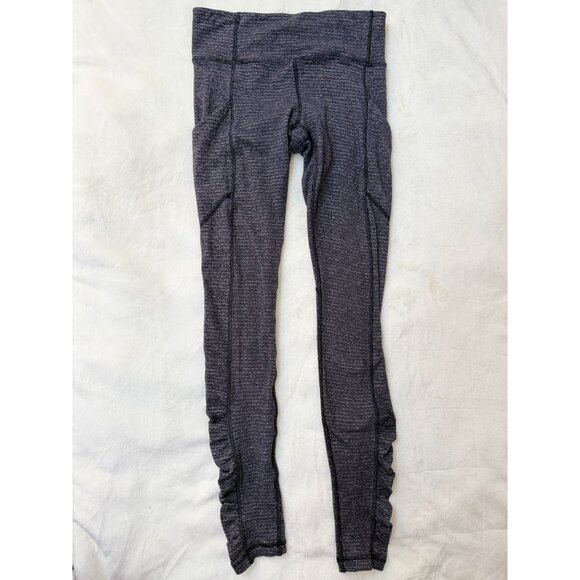 Lululemon Rulu Speed Tight Leggings Black Heathered Gray Size 4 EUC - Picture 9 of 15